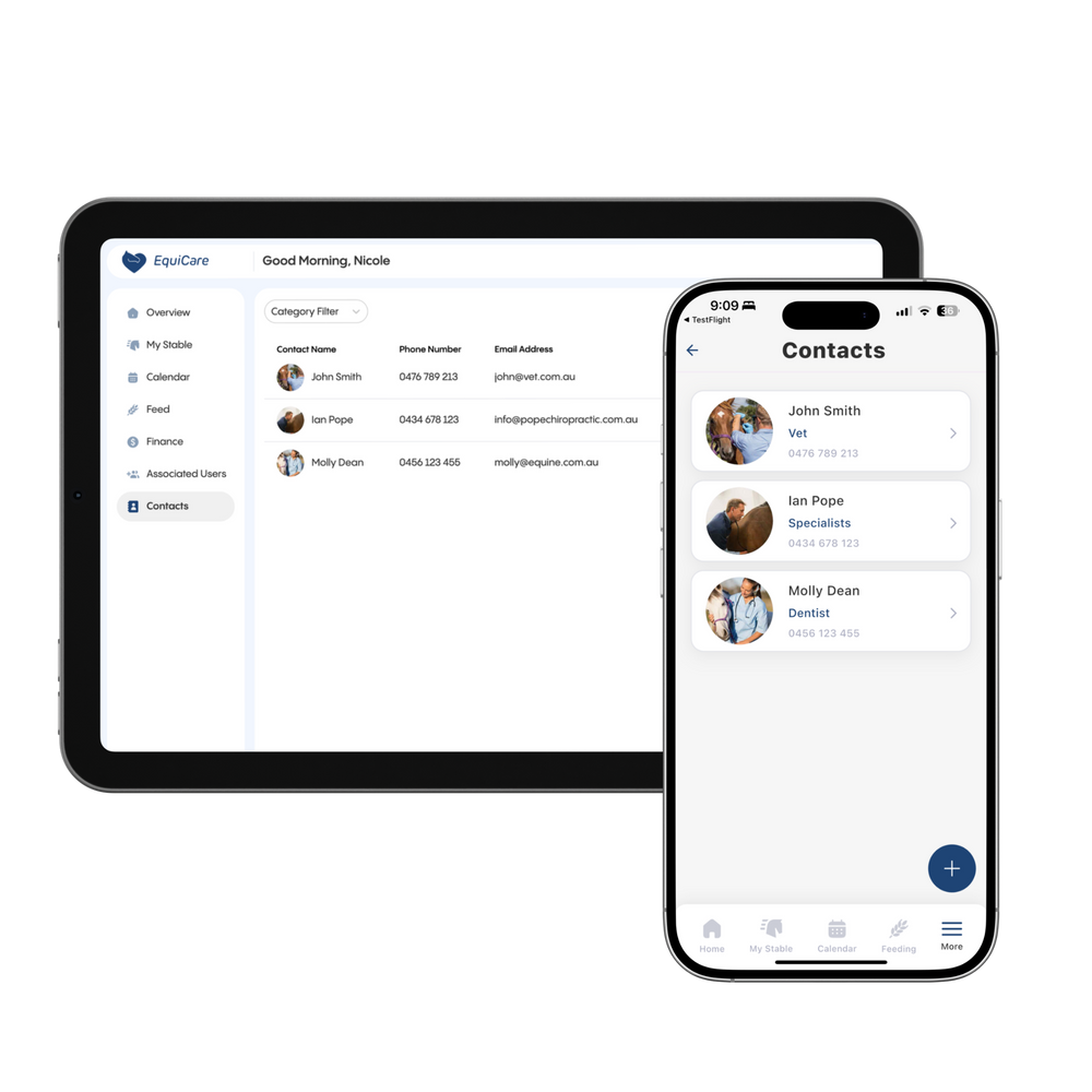 All your equine contacts in one place