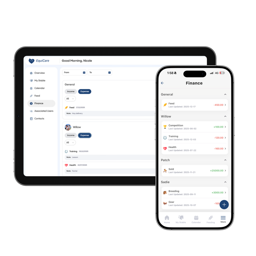 Track every equine expense