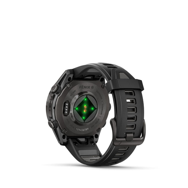 Garmin Fenix 8 - 43 mm, Amoled, Sapphire-Carbon gray DLC titanium with black/pebble gray silicone band