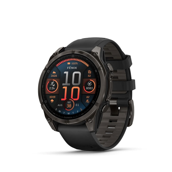 Garmin Fenix 8 – 51 mm, Amoled Sapphire- Carbon gray DLC titanium with black/pebble gray silicone band