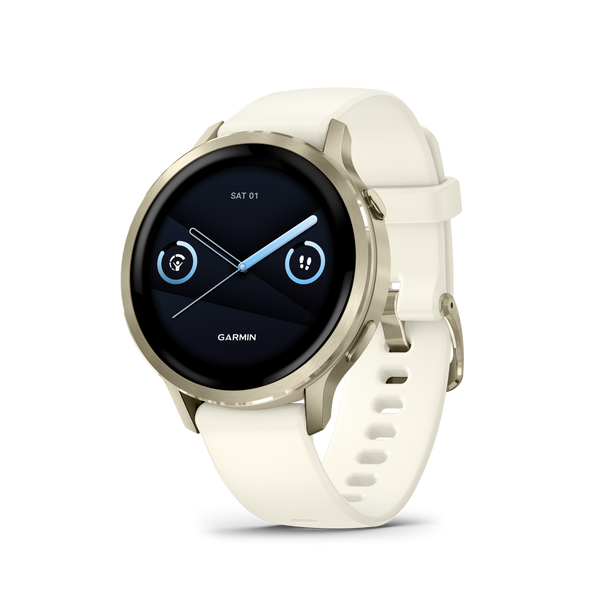 Garmin Venu 4 - 41 mm Lunar Gold with Bone Silicone Band