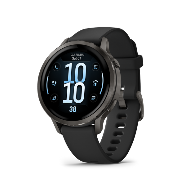 Garmin Venu 4 - 41 mm Slate with Black Silicone Band