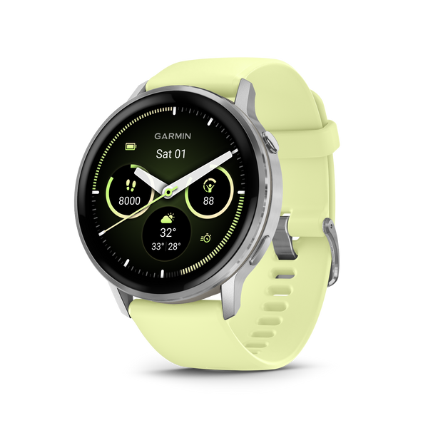 Garmin Venu 4 - 45 mmSilver with Citron Silicone band